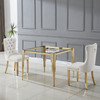 Clear Gold Premium Tempered Glass Dining Table