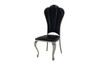 Silver Black Leatherette Dining Chair Set of 2