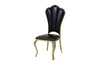 Silver Black Leatherette Dining Chair Set of 2