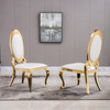 Gold Black Premium PU Upholstered Dining Chair Set of 2