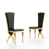 White Gold Premium PU Upholstered Dining Chair Set of 2