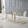 Black Gold Modern Tempered Glass Dining Table