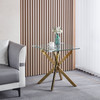 Clear Gold Glass Top End Table