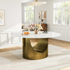 White Gold Metal Dining Table