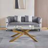 Clear Gold Glass Top Coffee Table