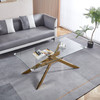 Clear Gold Glass Top Coffee Table