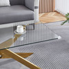 Clear Gold Glass Top Coffee Table