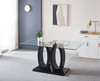 Black Tempered Glass Dining Table with MDF Construction