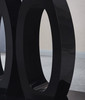 Black Tempered Glass Dining Table with MDF Construction