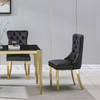 Clear Gold Glass Top Dining Table