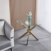 Clear Silver Glass Top End Table