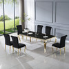 White Gold Genuine Marble Dining Table