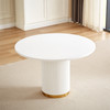 White Gold Stone-Look MDF Dining Table