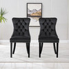 Black Velvet Upholstered Dining Chair Set of 2