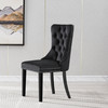 Black Velvet Upholstered Dining Chair Set of 2
