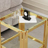 Clear Gold Tempered Glass End Table