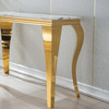 White Gold Stone-Look MDF Console Table with Metal Base