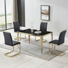 Black Gold Glass Top Dining Table