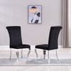 Gold Grey PU Upholstered Dining Chair Set of 2