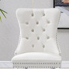 White Silver Velvet Upholstered Dining Chair Set of 2