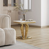 Gold White Stone-Look MDF End Table