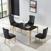 Clear Silver Glass Top Dining Table