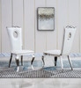 Black Gold Leatherette Dining Chair Set of 2