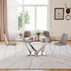Clear Gold Glass Top Dining Table