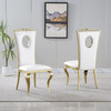 White Gold Leatherette Dining Chair Set of 2