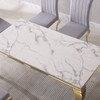 Modern Stone-Look MDF Rectangular Dining Table