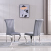 Gold White Premium PU Upholstered Dining Chair Set of 2