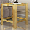 Clear Silver Tempered Glass End Table