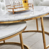 Black Gold Genuine Marble Coffee Table Set