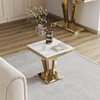 Gold Black Stone-Look MDF End Table