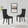 Orange and Black Velvet Upholstered Dining Chair Set of 2