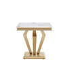 Silver White Stone-Look MDF End Table