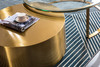 Tempered Glass Coffee Table Set with Stainless Steel Frame