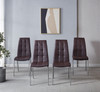 White PU Upholstered Dining Chair Set of 4