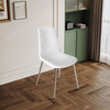 White Gold Velvet Upholstered Dining Chair Set of 4