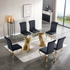 Gold Tempered Glass Dining Table