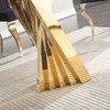 Gold Tempered Glass Dining Table