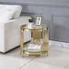Clear Silver Tempered Glass End Table
