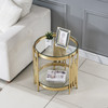 Clear Silver Tempered Glass End Table