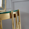 Clear Silver Tempered Glass End Table