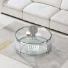 Clear Silver Premium Tempered Glass Coffee Table