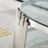 Clear Silver Premium Tempered Glass Coffee Table