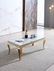 White Gold Genuine Marble Coffee Table