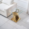 Silver Tempered Glass End Table
