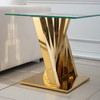 Silver Tempered Glass End Table