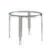 Clear Silver Glass Top Dining Table